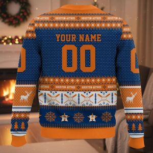 Personalized Astros Baseball 2025 Ugly Christmas Sweater