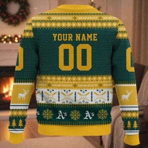 Personalized Athletics Baseball 2025 Ugly Christmas Sweater
