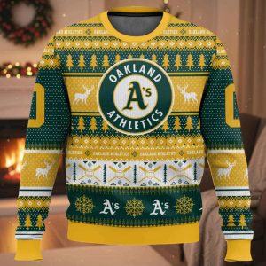 Personalized Athletics Baseball 2025 Ugly Christmas Sweater