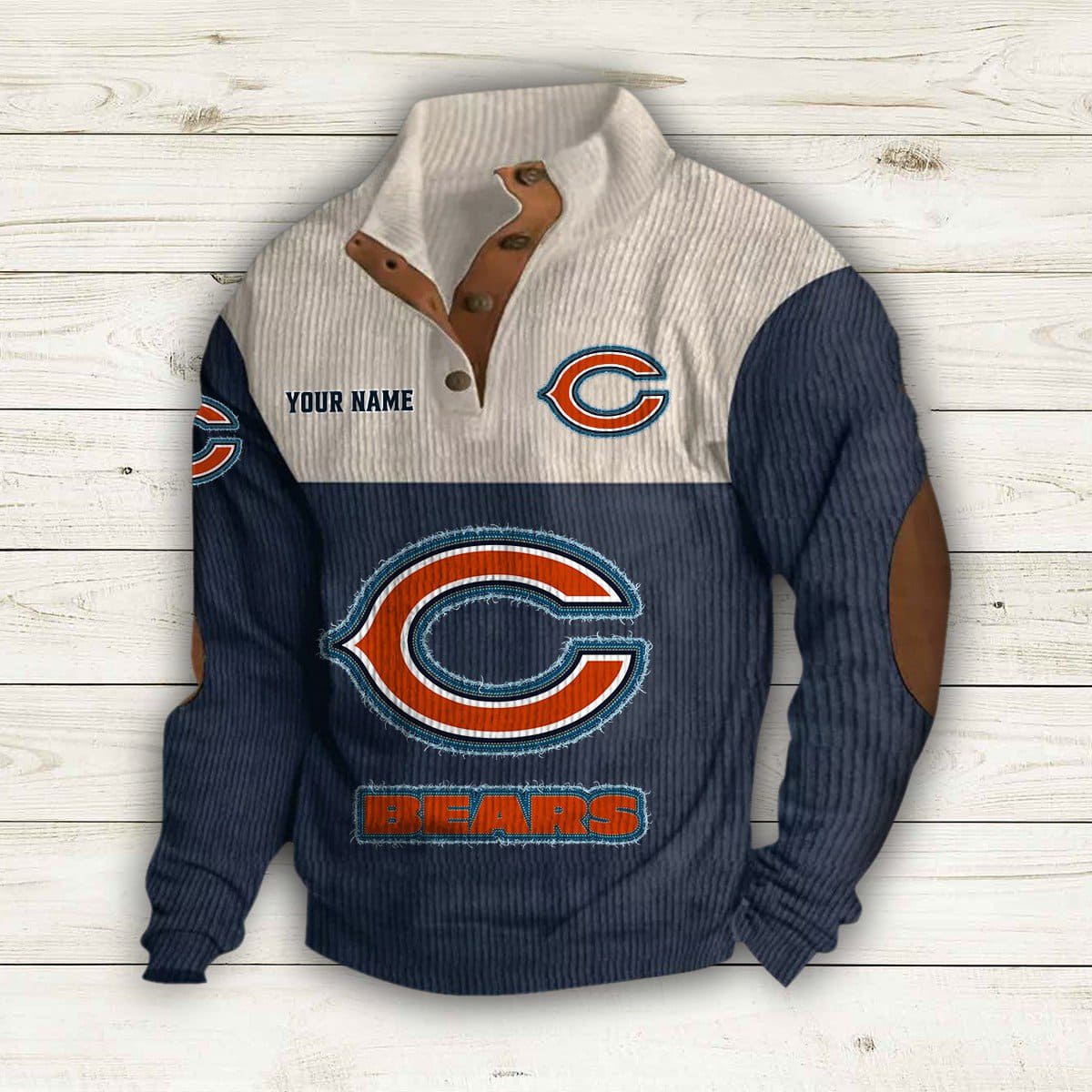 Personalized Bears Stand-Up Collar Sweatshirt Personalized Bears Stand-Up Collar Sweatshirt