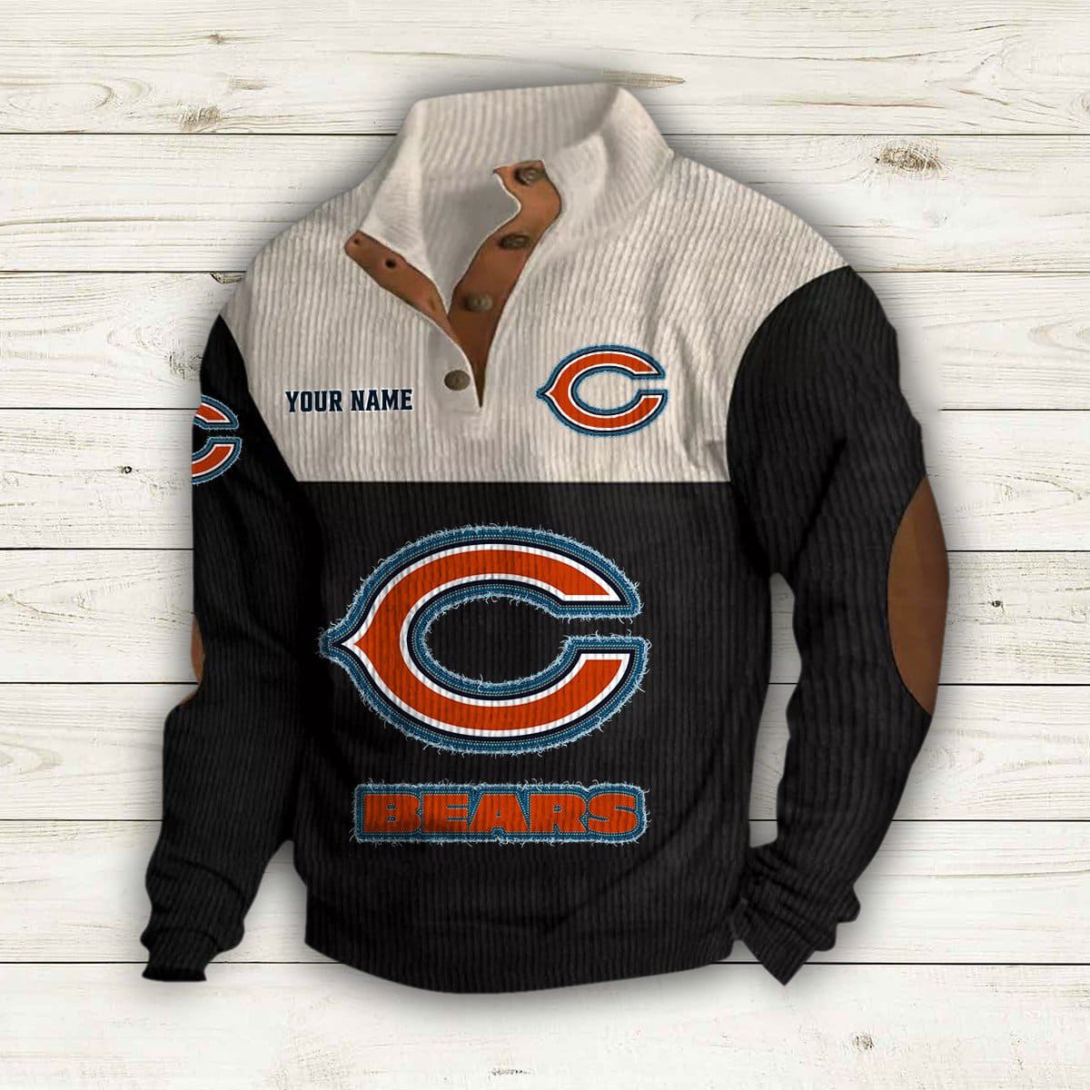 Personalized Bears Stand Up Collar Sweatshirt Personalized Bears Stand Up Collar Sweatshirt