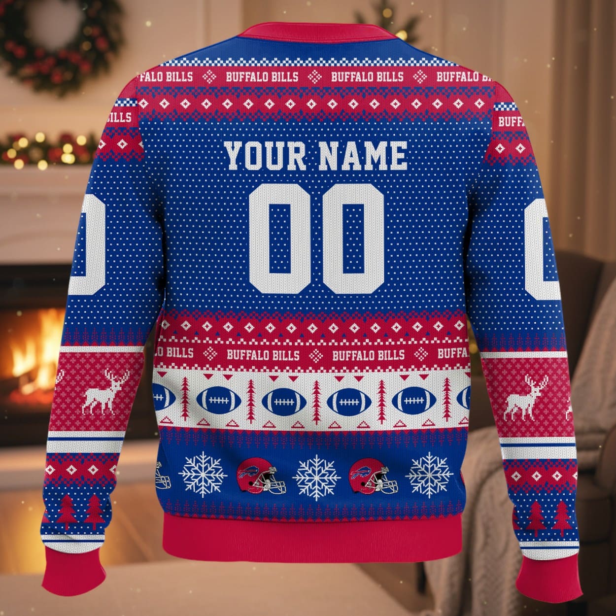 Personalized Bills Football 2025 Ugly Christmas Sweater Personalized Bills Football 2025 Ugly Christmas Sweater