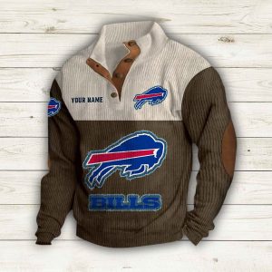 Personalized Bills Stand Up Collar Sweatshirt