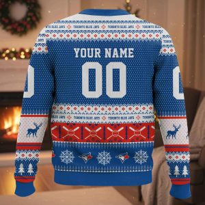 Personalized Blue Jays Baseball 2025 Ugly Christmas Sweater 2 Personalized Blue Jays Baseball 2025 Ugly Christmas Sweater