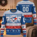 Personalized Blue Jays Baseball 2025 Ugly Christmas Sweater