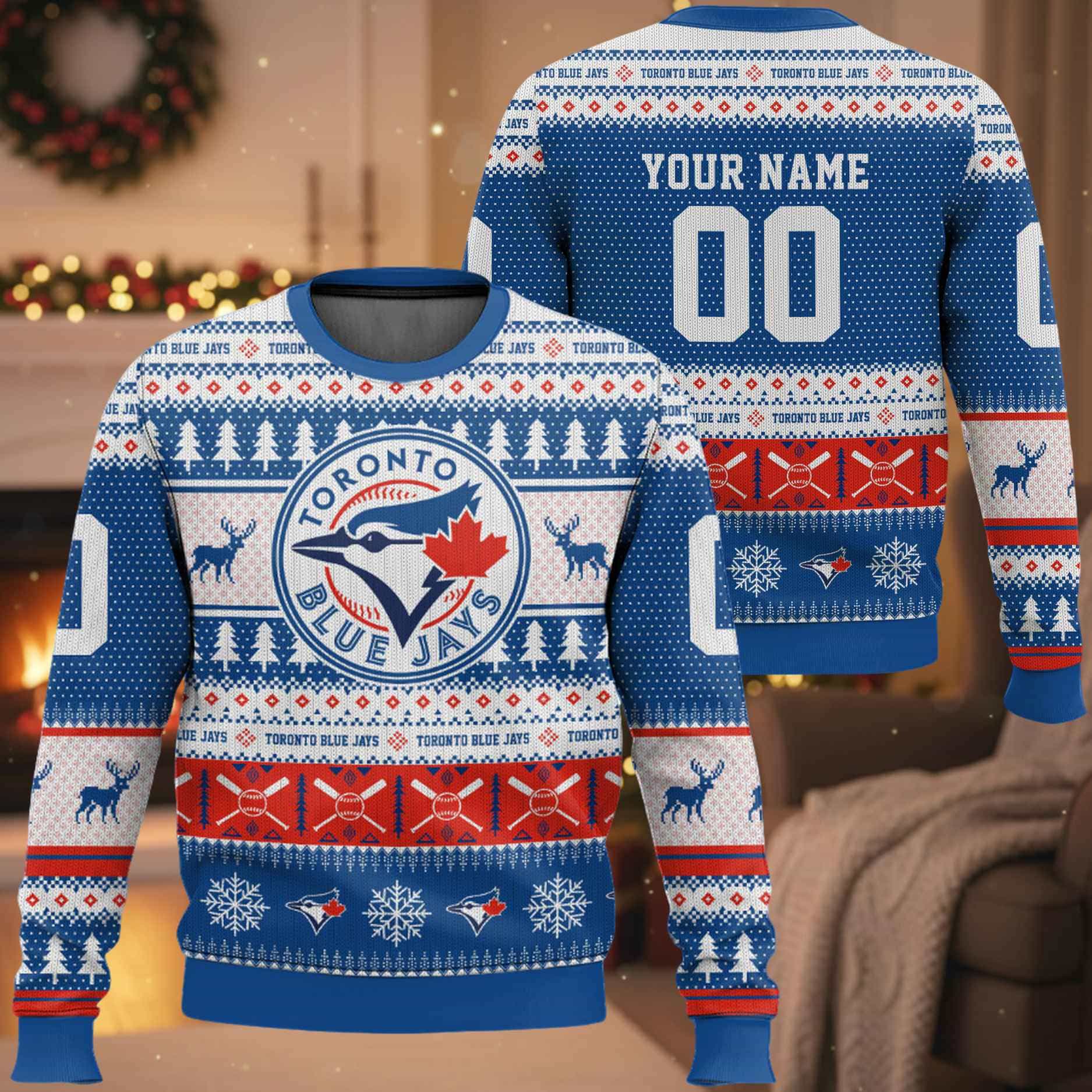 Personalized Blue Jays Baseball 2025 Ugly Christmas Sweater Personalized Blue Jays Baseball 2025 Ugly Christmas Sweater