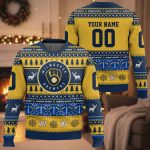 Personalized Brewers Baseball 2025 Ugly Christmas Sweater