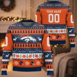 Personalized Broncos Football 2025 Ugly Christmas Sweater