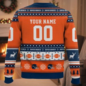 Personalized Broncos Football 2025 Ugly Christmas Sweater