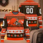 Personalized Browns Football 2025 Ugly Christmas Sweater