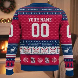 Personalized Cardinals Baseball 2025 Ugly Christmas Sweater