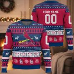 Personalized Cardinals Baseball 2025 Ugly Christmas Sweater