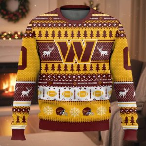 Personalized Commanders Football 2025 Ugly Christmas Sweater