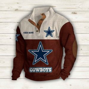 Personalized Cowboys Stand Up Collar Sweatshirt