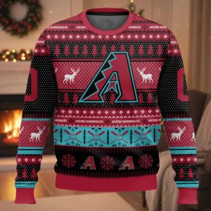 Personalized Diamondbacks Baseball 2025 Ugly Christmas Sweater