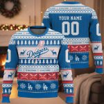 Personalized Dodgers Baseball 2025 Ugly Christmas Sweater