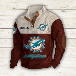 Personalized Dolphins Stand-Up Collar Sweatshirt 2 Personalized Dolphins Stand Up Collar Sweatshirt