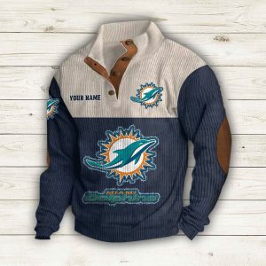 Personalized Dolphins Stand-Up Collar Sweatshirt 1 Personalized Dolphins Stand Up Collar Sweatshirt