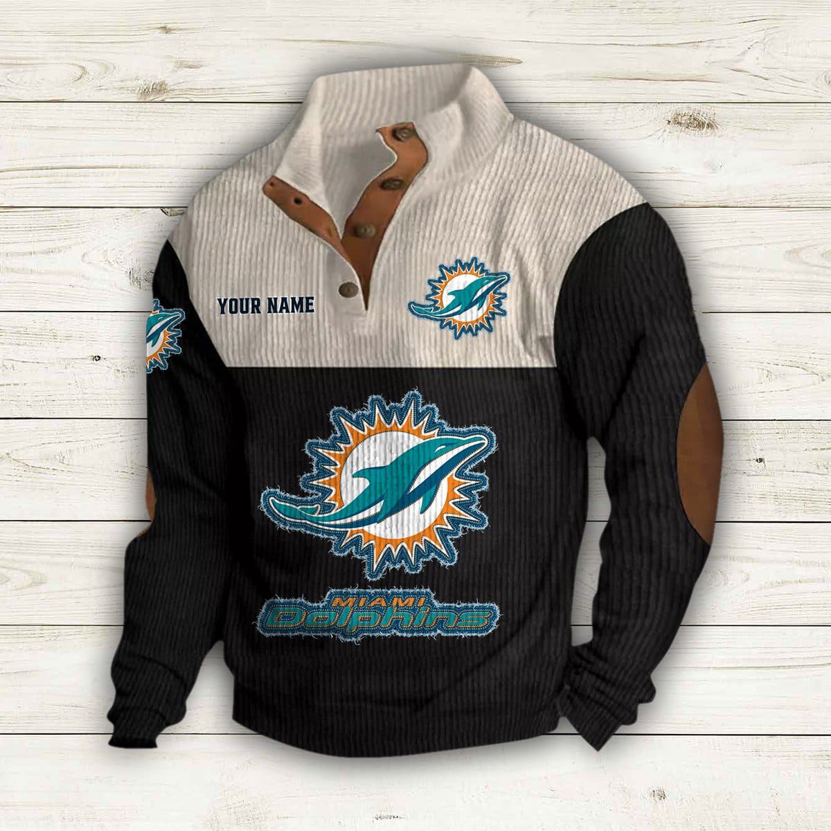Personalized Dolphins Stand Up Collar Sweatshirt Personalized Dolphins Stand Up Collar Sweatshirt