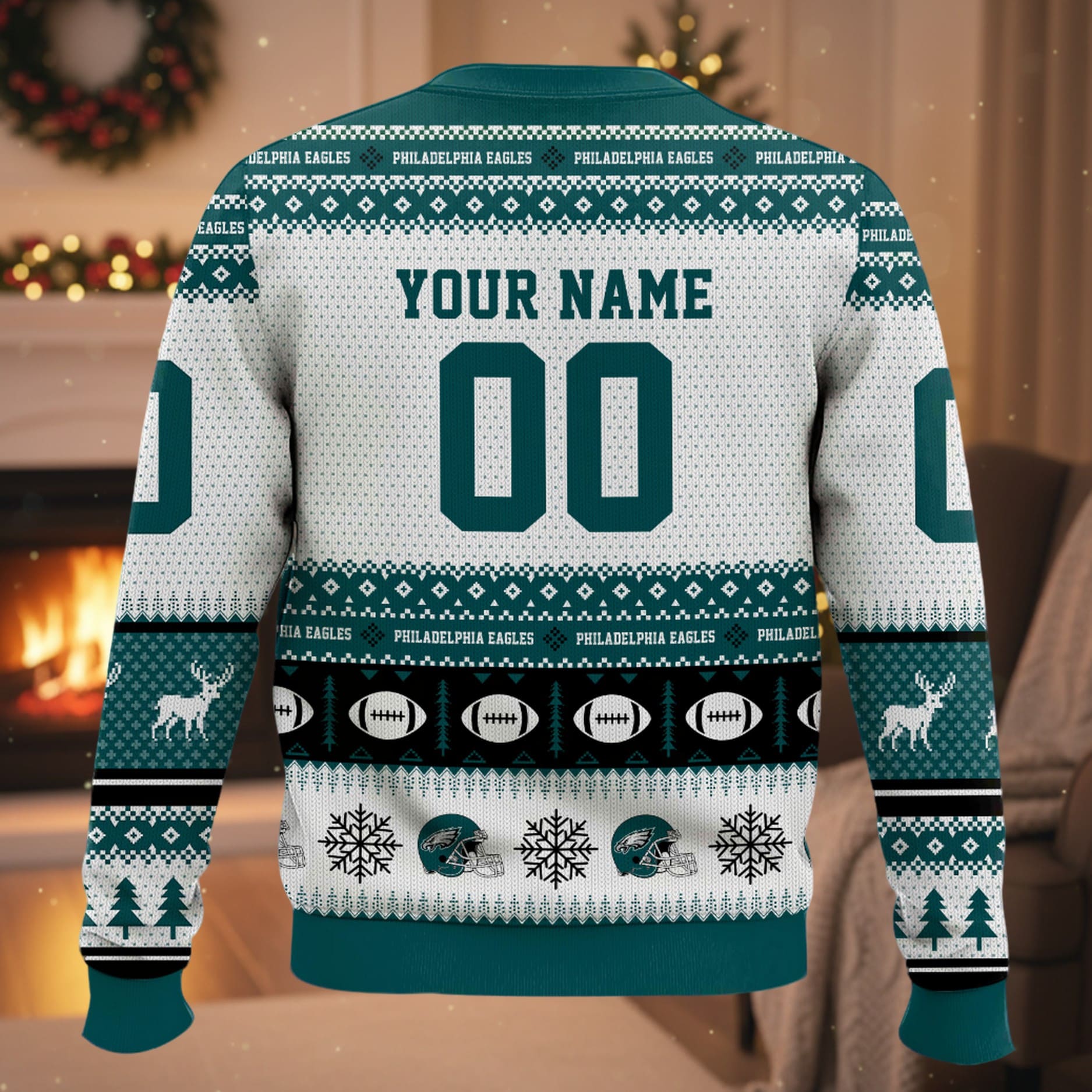 Personalized Eagles Football 2025 Ugly Christmas Sweater Personalized Eagles Football 2025 Ugly Christmas Sweater
