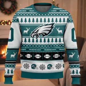 Personalized Eagles Football 2025 Ugly Christmas Sweater 1 Personalized Eagles Football 2025 Ugly Christmas Sweater