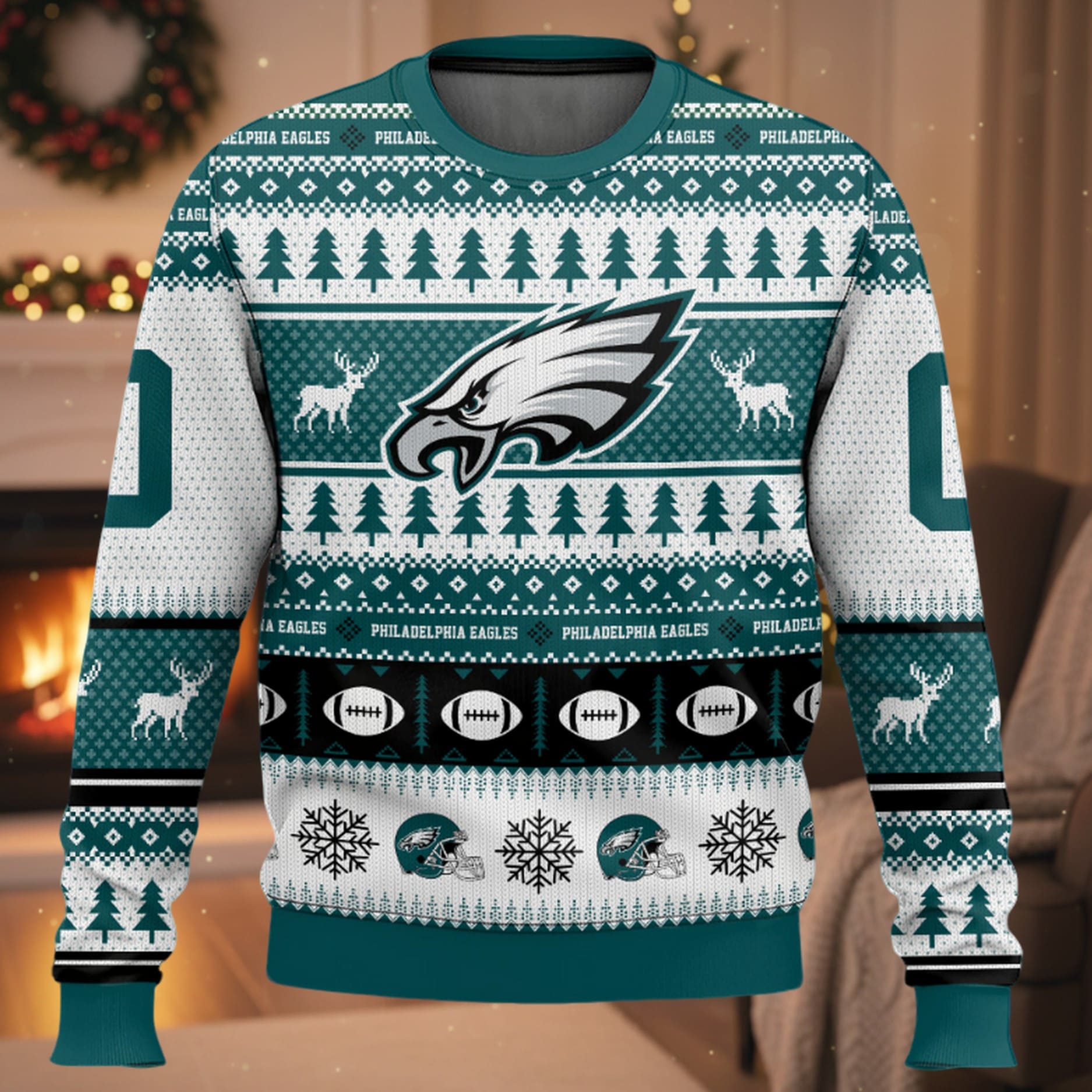 Personalized Eagles Football 2025 Ugly Christmas Sweater Personalized Eagles Football 2025 Ugly Christmas Sweater