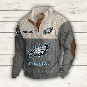 Personalized Eagles Stand Up Collar Sweatshirt