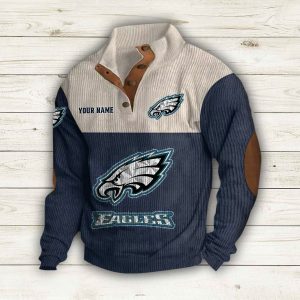 Personalized Eagles Stand Up Collar Sweatshirt
