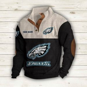 Personalized Eagles Stand Up Collar Sweatshirt
