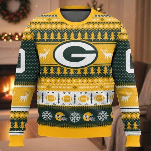 Personalized GB Packers Football 2025 Ugly Christmas Sweater