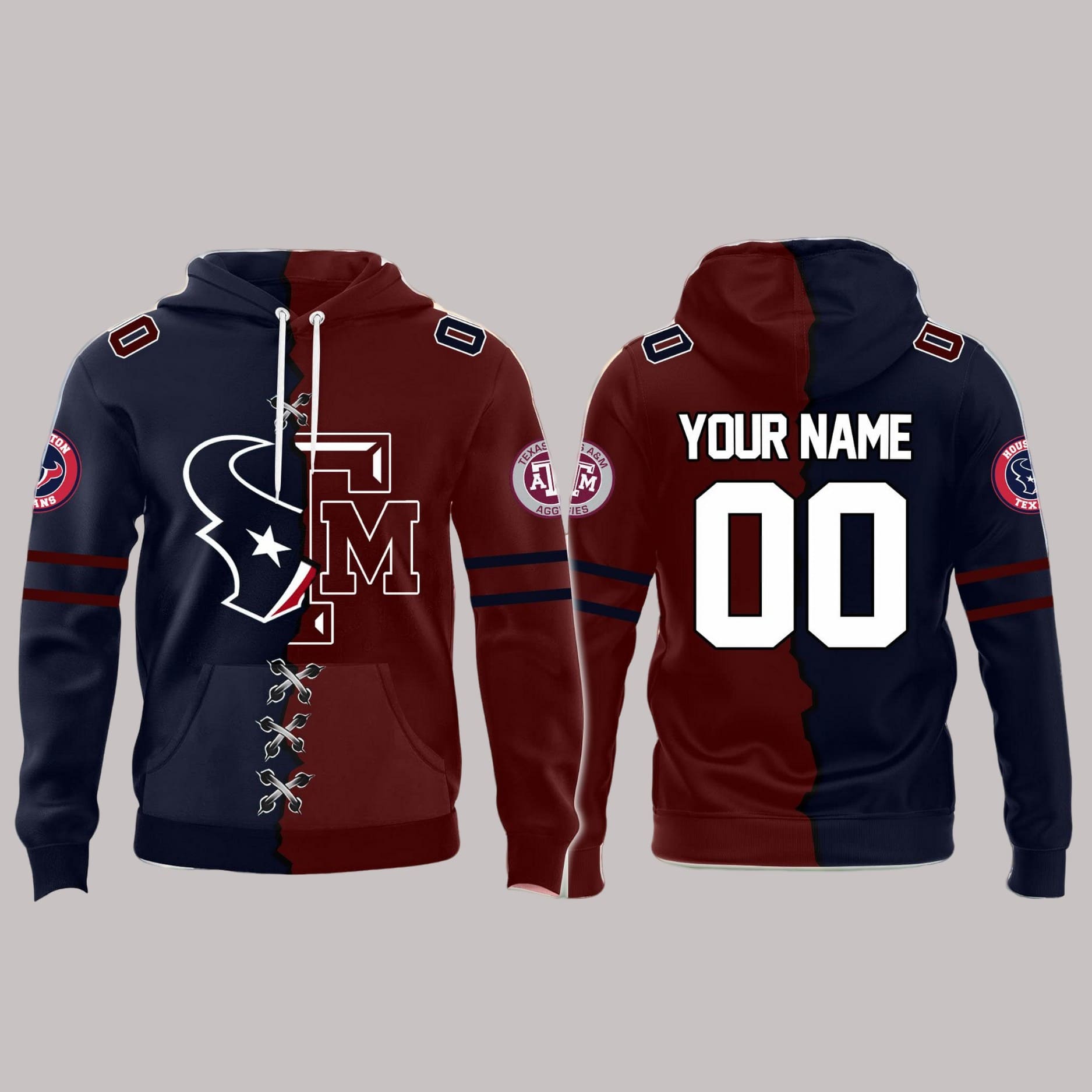 Personalized Houston Texans x Texas AM Aggies Hoodie Personalized Houston Texans x Texas AM Aggies Hoodie