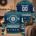 Personalized Mariners Baseball 2025 Ugly Christmas Sweater