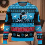 Personalized Marlins Baseball 2025 Ugly Christmas Sweater