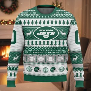 Personalized NY Jets Football 2025 Ugly Christmas Sweater