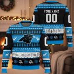 Personalized Panthers Football 2025 Ugly Christmas Sweater