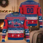 Personalized Phillies Baseball 2025 Ugly Christmas Sweater
