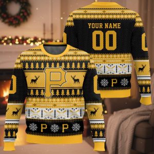 Personalized Pirates Baseball 2025 Ugly Christmas Sweater