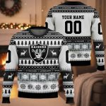 Personalized Raiders Football 2025 Ugly Christmas Sweater