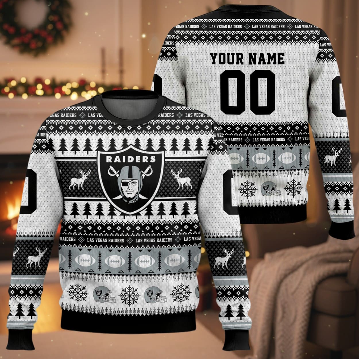 Personalized Raiders Football 2025 Ugly Christmas Sweater Personalized Raiders Football 2025 Ugly Christmas Sweater
