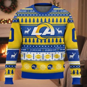 Personalized Rams Football 2025 Ugly Christmas Sweater