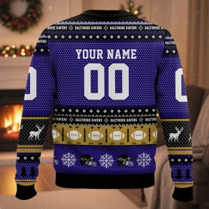 Personalized Ravens Football 2025 Ugly Christmas Sweater 2 Personalized Ravens Football 2025 Ugly Christmas Sweater
