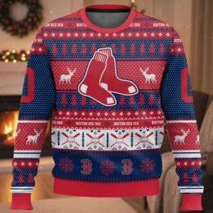 Personalized Red Sox Baseball 2025 Ugly Christmas Sweater