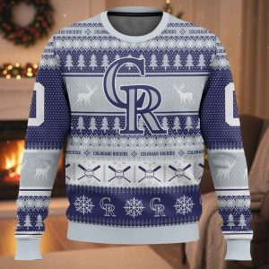 Personalized Rockies Baseball 2025 Ugly Christmas Sweater
