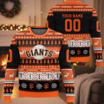 Personalized SF Giants Baseball 2025 Ugly Christmas Sweater
