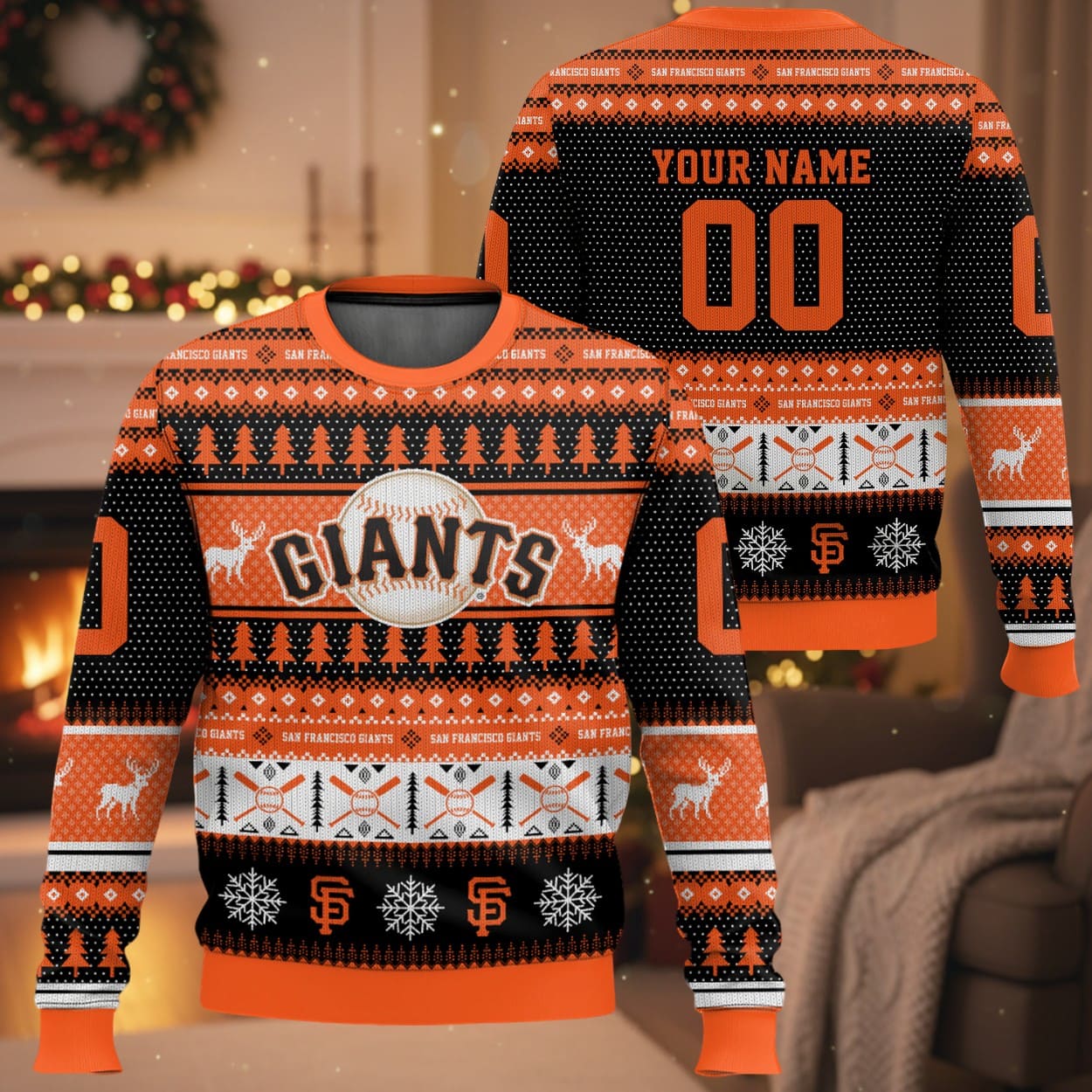 Personalized SF Giants Baseball 2025 Ugly Christmas Sweater Personalized SF Giants Baseball 2025 Ugly Christmas Sweater