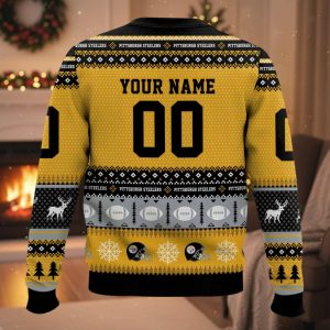 Personalized Steelers Football 2025 Ugly Christmas Sweater