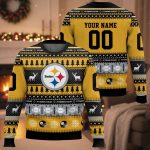 Personalized Steelers Football 2025 Ugly Christmas Sweater
