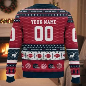 Personalized Texans Football 2025 Ugly Christmas Sweater