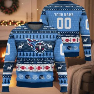 Personalized Titans Football 2025 Ugly Christmas Sweater