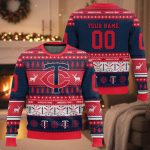 Personalized Twins Baseball 2025 Ugly Christmas Sweater